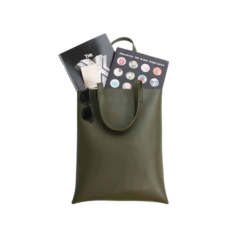 Custom Leather Tote Bag - Portrait