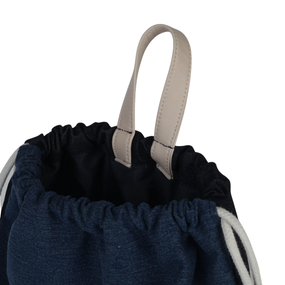 Denim Drawstring Bag