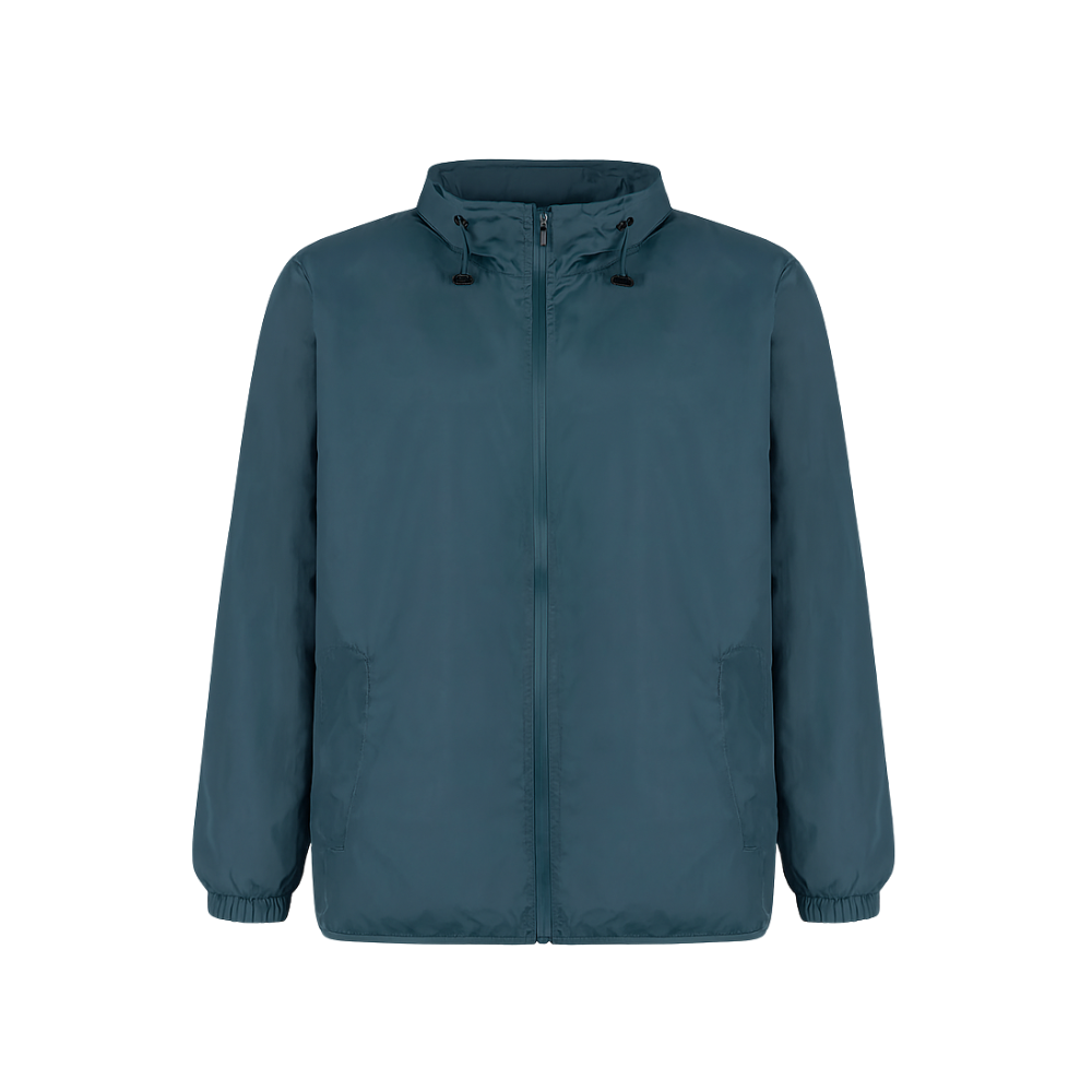 Teal jacket on a white background
