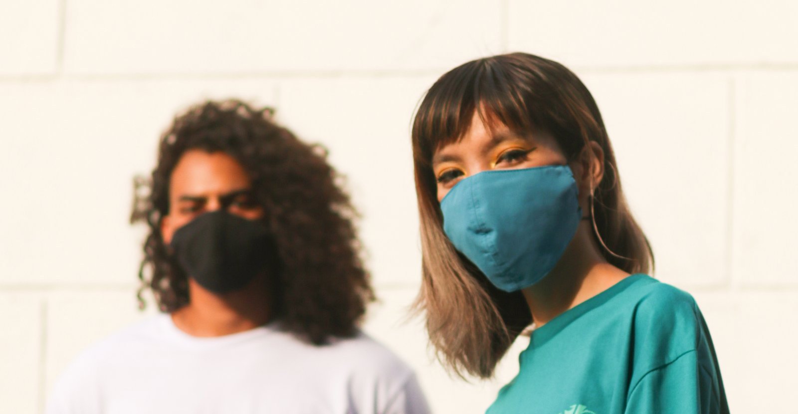 People on face mask