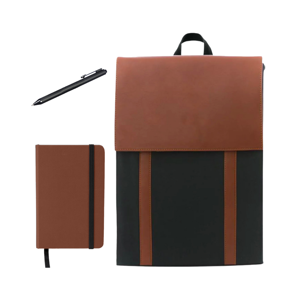 Cotton Twill Backpack + Notebook + Pen