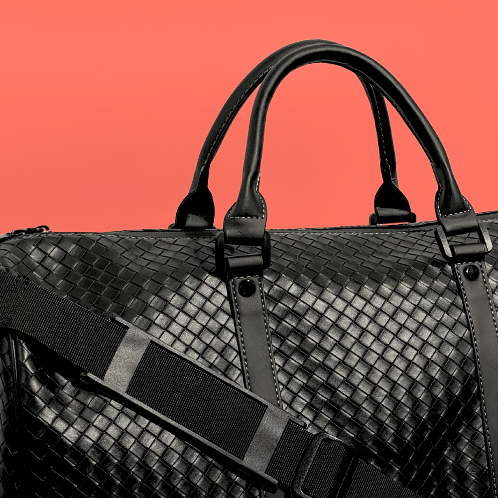 Custom Woven Leather Duffel Bag