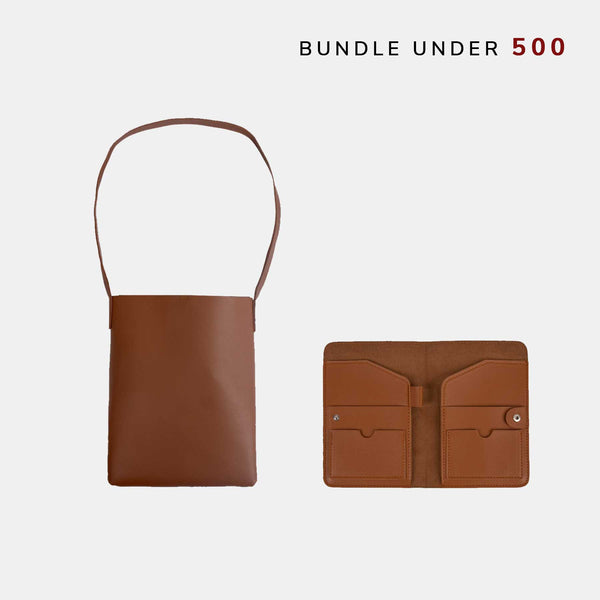 Leather Sling Bag + Passport Holder